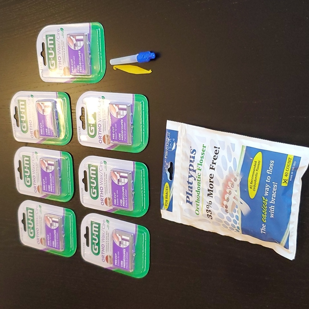 G.U.M Orthodontic Sunstar Pre-Cut Ortho Wax with VE & Aloe Vera/Ortho. Flosser